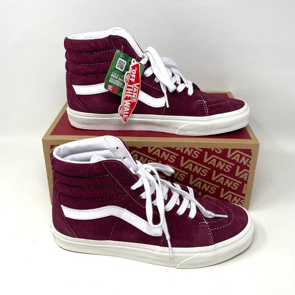 Vans Sk8 Hi Men's Size Skateboarding Red White High Top Suede VN0A32QG9G8 - Picture 2 of 11